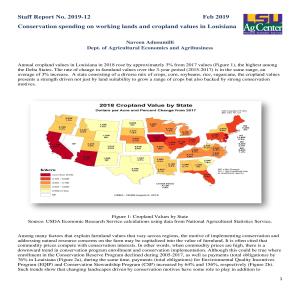 Conservation spending on working lands and cropland values in Louisiana 
