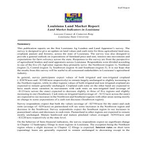 Louisiana Land Market Report - Land Market Indicators in Louisiana - Staff Report