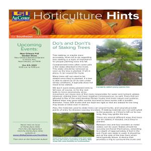 Horticulture Hints for Southeast Louisiana - Fall 2022