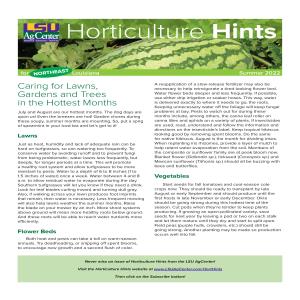 Horticulture Hints for Northeast Louisiana - Summer 2022