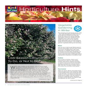 Horticulture Hints for Louisiana - Winter 2024