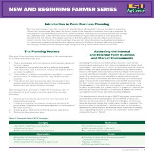 New and Beginning Farmer Series: Introduction to Farm Business Planning
