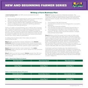 New and Beginning Farmer Series: Writing a Farm Business Plan