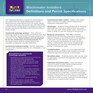 Wastewater Installers: Definitions and Permit Specifications