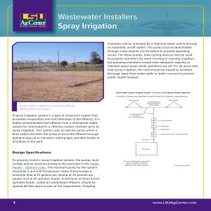 Wastewater Installers: Spray Irrigation