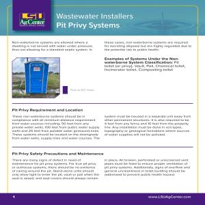 Wastewater Installers: Pit Privy Systems