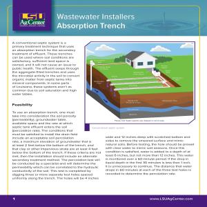 Wastewater Installers: Absorption Trench