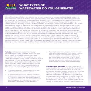 What Types of  Wastewater Do You Generate?
