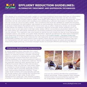Effluent Reduction Guidelines: Alternative Treatment and Dispersion Techniques