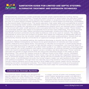 Sanitation Guide for Limited-Use Septic Systems: Alternative Treatment and Dispersion Techniques