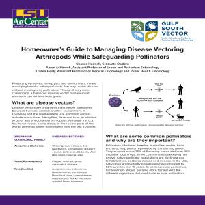 Homeowner’s Guide to Managing Disease Vectoring Arthropods While Safeguarding Pollinators