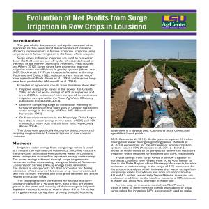 Evaluation of Net Profits from Surge Irrigation in Row Crops in Louisiana